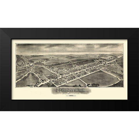 Bernville Pennsylvania - Moyer 1898 Black Modern Wood Framed Art Print by Moyer