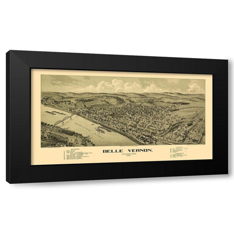 Belle Vernon Pennsylvania - Moyer 1902 Black Modern Wood Framed Art Print by Moyer