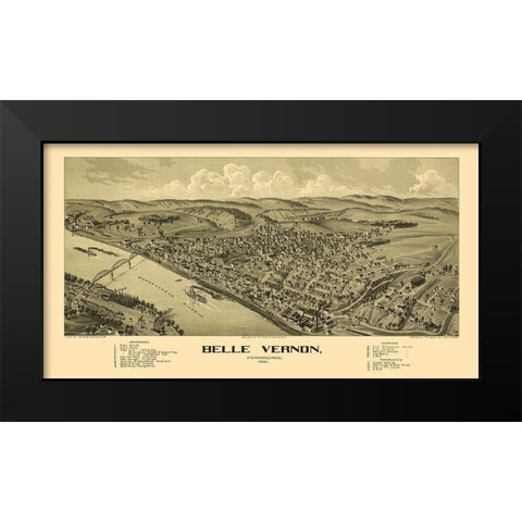 Belle Vernon Pennsylvania - Moyer 1902 Black Modern Wood Framed Art Print by Moyer