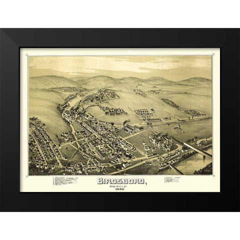 Birdsboro Pennsylvania - Downs 1890 Black Modern Wood Framed Art Print by Downs