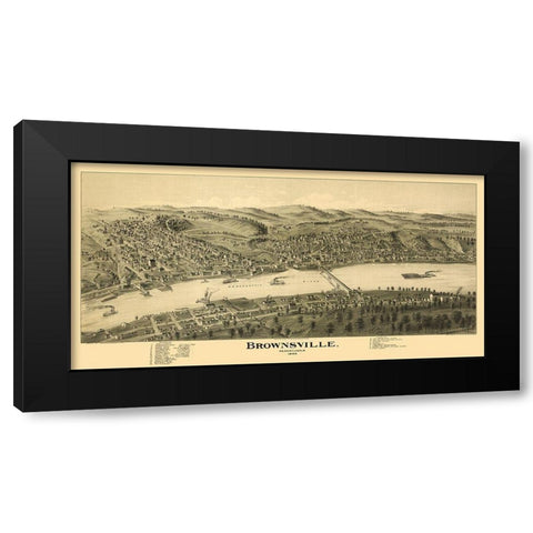 Brownsville Pennsylvania - Moyer 1902 Black Modern Wood Framed Art Print by Moyer