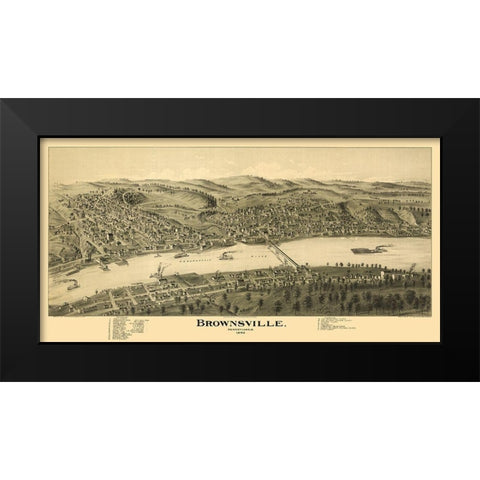 Brownsville Pennsylvania - Moyer 1902 Black Modern Wood Framed Art Print by Moyer