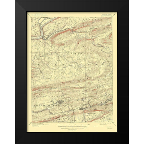 Catawissa Pennsylvania Quad - USGS 1894 Black Modern Wood Framed Art Print by USGS