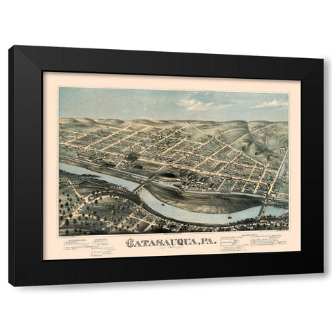 Catasauqua Pennsylvania - Bailey 1873 Black Modern Wood Framed Art Print by Bailey