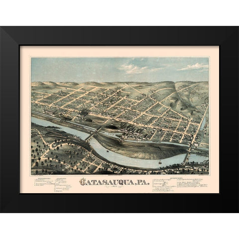 Catasauqua Pennsylvania - Bailey 1873 Black Modern Wood Framed Art Print by Bailey