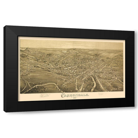Carbondale Pennsylvania - Fowler 1890 Black Modern Wood Framed Art Print with Double Matting by Fowler