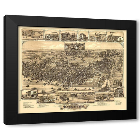 Chester Pennsylvania - Bailey 1885 Black Modern Wood Framed Art Print with Double Matting by Bailey
