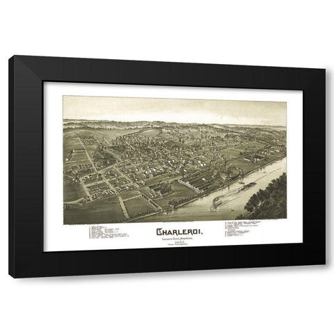 Charleroi Pennsylvania - Moyer 1897 Black Modern Wood Framed Art Print by Moyer