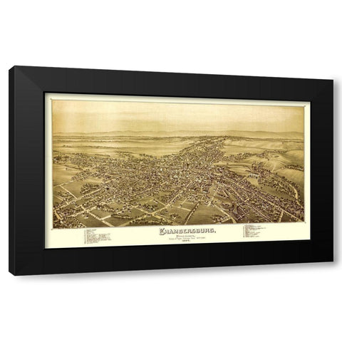 Chambersburg Pennsylvania - Moyer 1894 Black Modern Wood Framed Art Print by Moyer