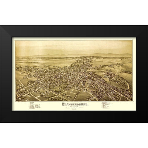 Chambersburg Pennsylvania - Moyer 1894 Black Modern Wood Framed Art Print by Moyer
