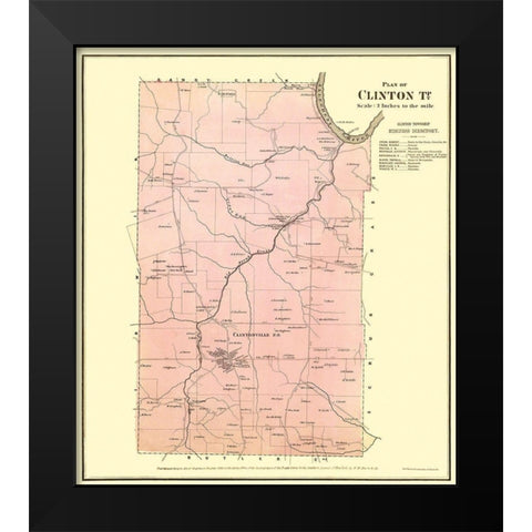 Clinton Pennsylvania Landowner - Mayer 1865 Black Modern Wood Framed Art Print by Mayer