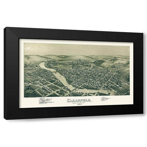 Clearfield Pennsylvania - Moyer 1895 Black Modern Wood Framed Art Print with Double Matting by Moyer