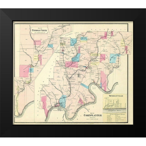 Cornplanter Pennsylvania Landowner - Mayer 1865 Black Modern Wood Framed Art Print by Mayer