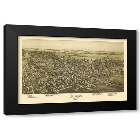 Corry Pennsylvania - Moyer 1895 Black Modern Wood Framed Art Print with Double Matting by Moyer