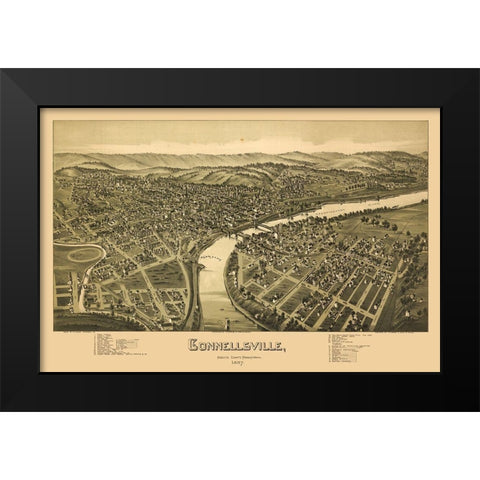 Connellsville Pennsylvania - Moyer 1897 Black Modern Wood Framed Art Print by Moyer