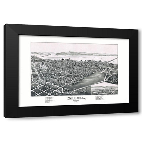 Columbia Pennsylvania - Moyer 1894 Black Modern Wood Framed Art Print by Moyer