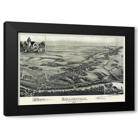 Collegeville Pennsylvania - Moyer 1894 Black Modern Wood Framed Art Print with Double Matting by Moyer