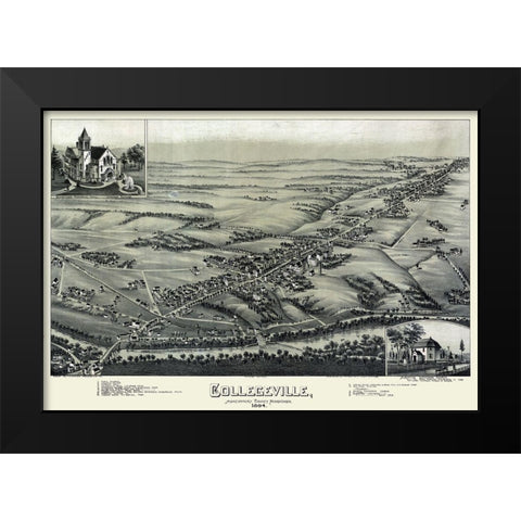 Collegeville Pennsylvania - Moyer 1894 Black Modern Wood Framed Art Print by Moyer