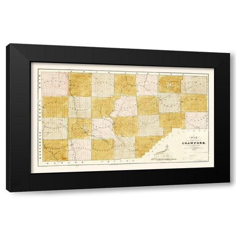 Crawford County Pennsylvania - Spafford 1839 Black Modern Wood Framed Art Print by Spafford