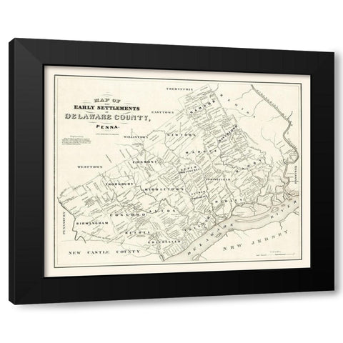 Delaware County Pennsylvania - Bowen 1790 Black Modern Wood Framed Art Print by Bowen