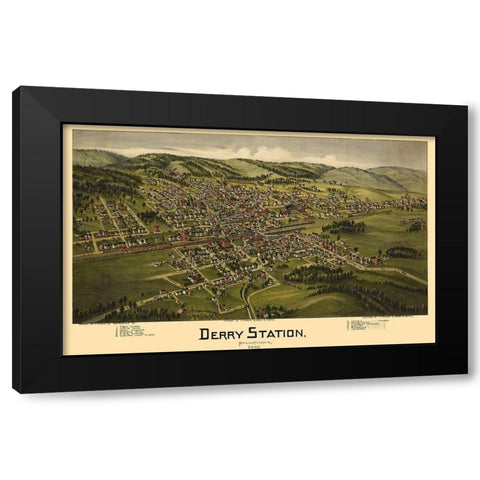 Derry Pennsylvania - Moyer 1900 Black Modern Wood Framed Art Print by Moyer