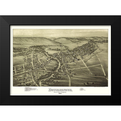 Downington Pennsylvania - Fowler 1893 Black Modern Wood Framed Art Print by Fowler