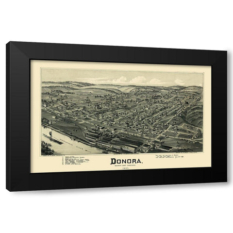 Donora Pennsylvania - Moyer 1901 Black Modern Wood Framed Art Print by Moyer