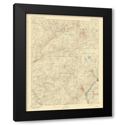Dundaff Pennsylvania Quad - USGS 1892 Black Modern Wood Framed Art Print by USGS