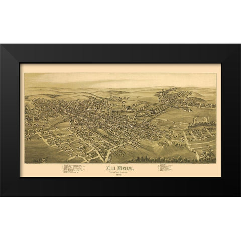 Dubios Pennsylvania - Moyer 1895 Black Modern Wood Framed Art Print by Moyer