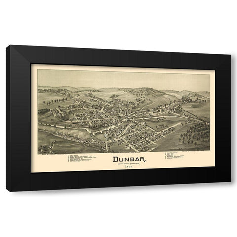 Dunbar Pennsylvania - Moyer 1900 Black Modern Wood Framed Art Print by Moyer