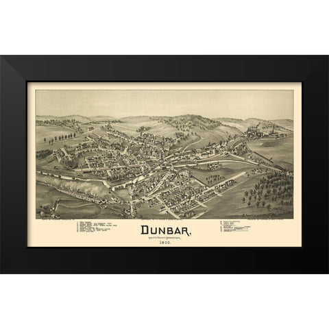 Dunbar Pennsylvania - Moyer 1900 Black Modern Wood Framed Art Print by Moyer