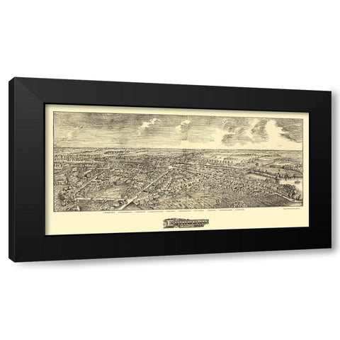 Edinboro Pennsylvania - Fowler 1898 Black Modern Wood Framed Art Print by O''Brien