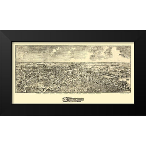 Edinboro Pennsylvania - Fowler 1898 Black Modern Wood Framed Art Print by O''Brien