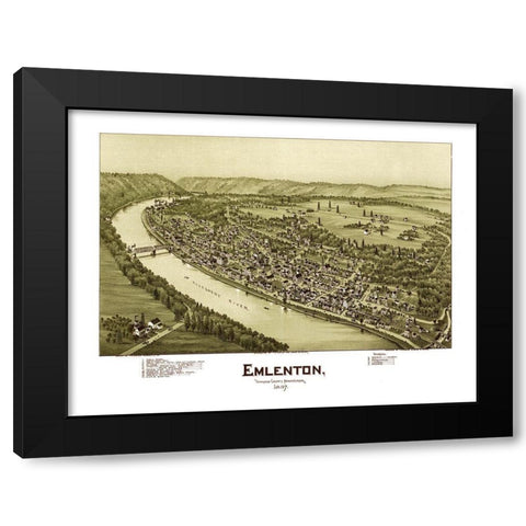 Emlenton Pennsylvania - Fowler 1897 Black Modern Wood Framed Art Print by Fowler