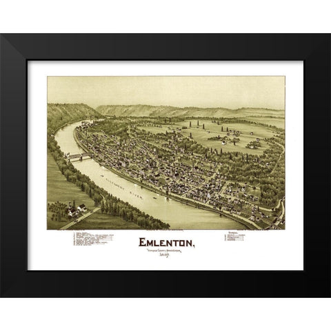 Emlenton Pennsylvania - Fowler 1897 Black Modern Wood Framed Art Print by Fowler