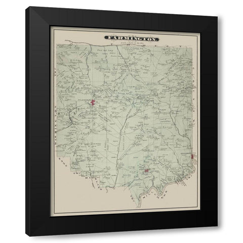Farmington Pennsylvania Landowner - Caldwell 1877 Black Modern Wood Framed Art Print by Caldwell