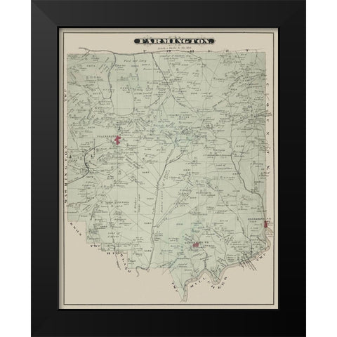 Farmington Pennsylvania Landowner - Caldwell 1877 Black Modern Wood Framed Art Print by Caldwell