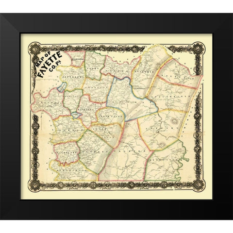 Fayette County Pennsylvania - 1858 Black Modern Wood Framed Art Print by Unknown