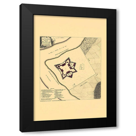 Fort Le Quesne Duquesne Pittsburg Pennsylvania Black Modern Wood Framed Art Print with Double Matting by Sayer