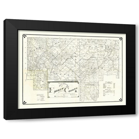 Forest County Pennsylvania - Whittekin 1895 Black Modern Wood Framed Art Print by Whittekin