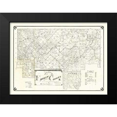 Forest County Pennsylvania - Whittekin 1895 Black Modern Wood Framed Art Print by Whittekin