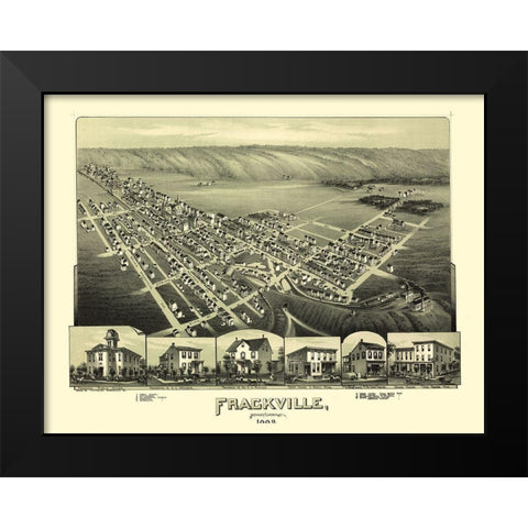 Frackville Pennsylvania - Fowler 1889 Black Modern Wood Framed Art Print by Fowler