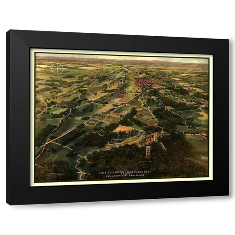 Gettysburg Region Pennsylvania -1913 Black Modern Wood Framed Art Print with Double Matting by Unknown