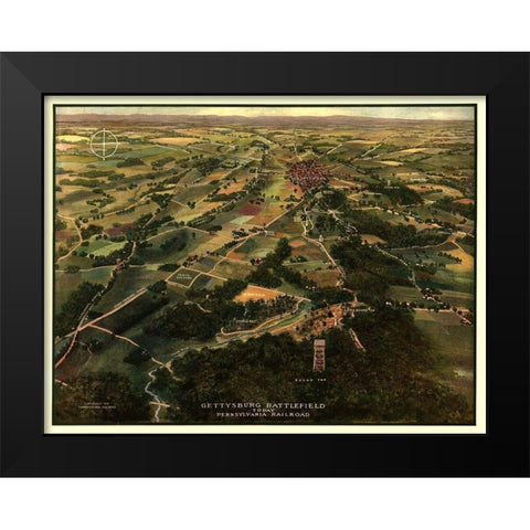 Gettysburg Region Pennsylvania -1913 Black Modern Wood Framed Art Print by Unknown