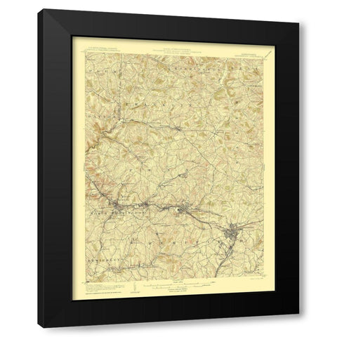 Greensburg Pennsylvania Quad - USGS 1906 Black Modern Wood Framed Art Print with Double Matting by USGS