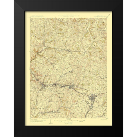 Greensburg Pennsylvania Quad - USGS 1906 Black Modern Wood Framed Art Print by USGS