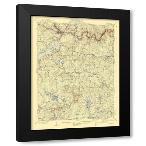 Hawley Pennsylvania Quad - USGS 1938 Black Modern Wood Framed Art Print with Double Matting by USGS