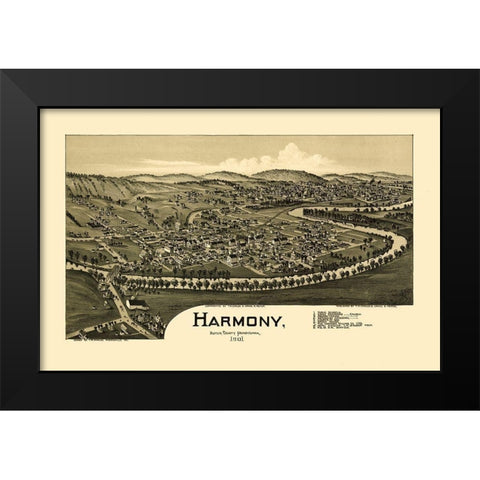 Harmony Pennsylvania - Fowler 1901 Black Modern Wood Framed Art Print by Fowler