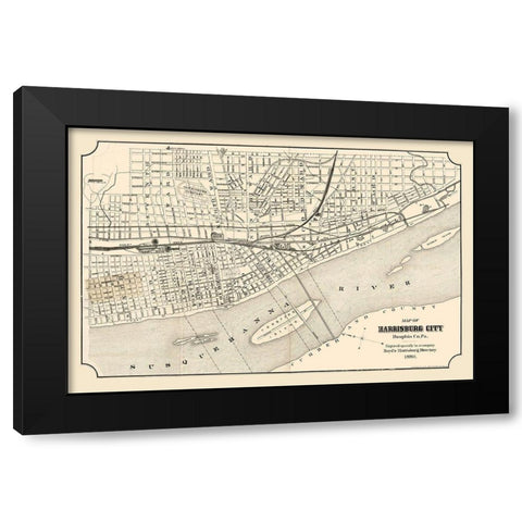 Harrisburg Pennsylvania - Boyd 1880 Black Modern Wood Framed Art Print by Boyd
