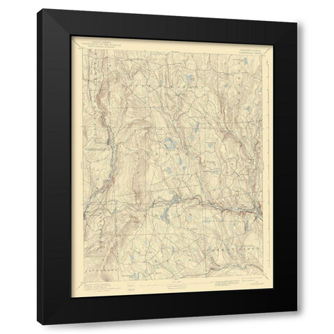 Honesdale Pennsylvania Quad - USGS 1892 Black Modern Wood Framed Art Print by USGS